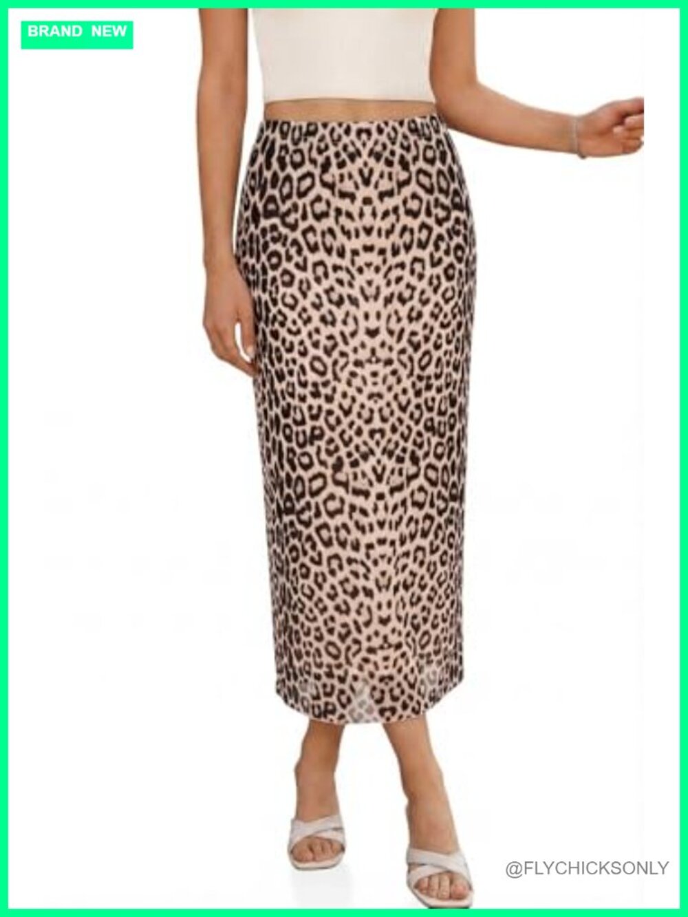 Womens Floral Mesh Midi Skirt Elastic High Waisted Animal Print